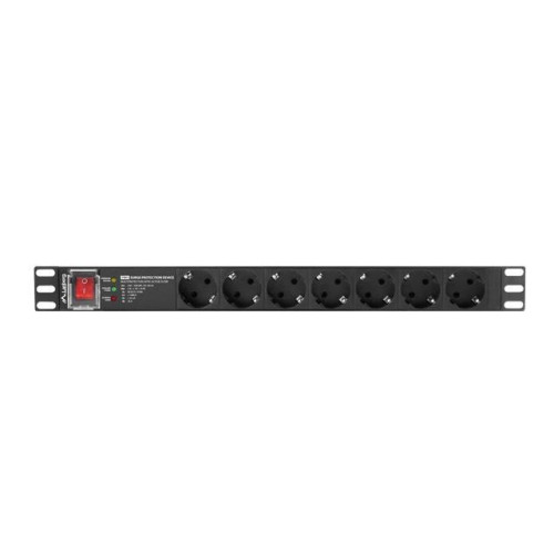 Listwa zasilająca rack PDU PRO 19 cali 1U 16A 7X SCHUKO SPD-3MP 2m czarna-7820997