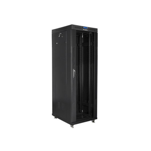 Szafa instalacyjna rack stojąca 19 37u 600x800 czarna, drzwi szklane lcd (Flat pack)-7823253