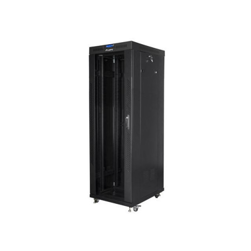 Szafa instalacyjna rack stojąca 19 37u 600x800 czarna, drzwi szklane lcd (Flat pack)-7823254