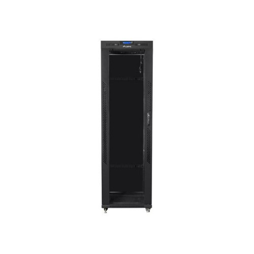 Szafa instalacyjna rack stojąca 19 42U 600x800 czarna, drzwi szklane lcd (Flat pack)-7823262