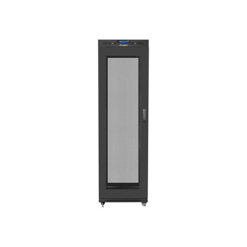 Szafa instalacyjna rack stojąca 19 42U 600x800 czarna, drzwi perforowane lcd (flat pack)-7823267