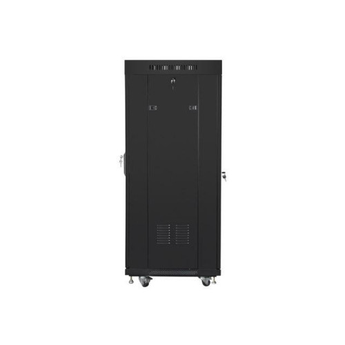 Szafa instalacyjna rack stojąca 19 27U 600x600 czarna, drzwi szklane LCD (Flat pack)-7823285