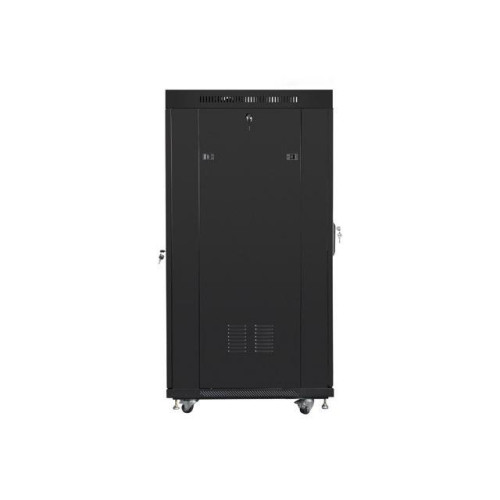 Szafa instalacyjna rack stojąca 19 27U 600x800 czarna, drzwi perforowane LCD (Flat Pack)-7823296