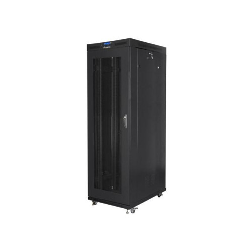Szafa instalacyjna rack stojąca 19 42U 800x1000 czarna, drzwi perforowane LCD (Flat pack)-7823304