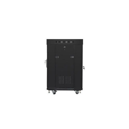 Szafa instalacyjna Rack stojąca 19 15U 600X600 czarna, drzwi sklane (flat pack)-7823636