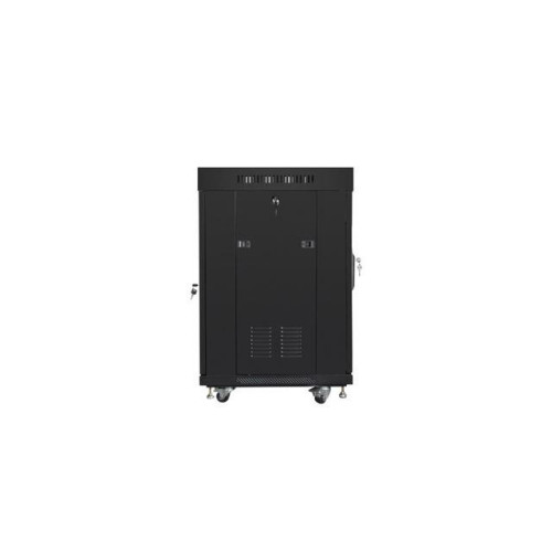 Szafa instalacyjna Rack stojąca 19 15U 600X600 czarna, drzwi sklane (flat pack)-7823637