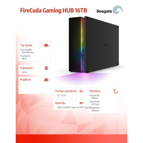 Dysk twardy FireCuda Gaming HUB 16TB 3,5 STKK16000400-7824142