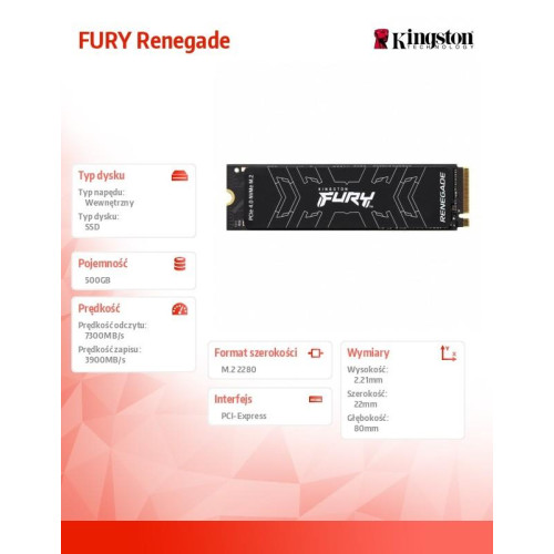 Dysk SSD FURY Renegade 500G PCIe 4.0 NVMe M.2-7826143