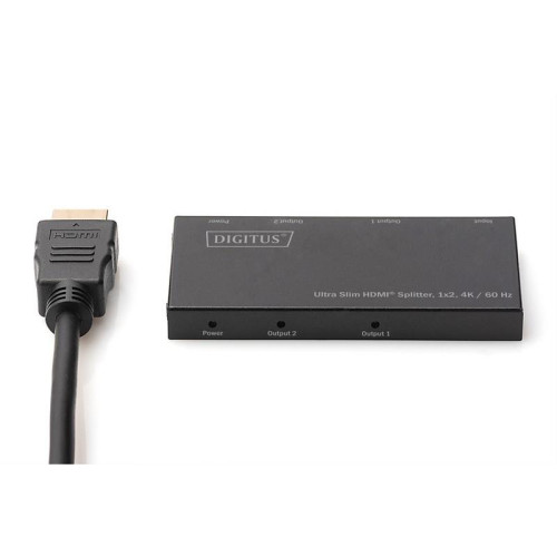 Rozdzielacz (Splitter) Ultra Slim HDMI 1x2 4K 60Hz 3D HDR HDCP 2.2 18 Gbps Micro USB-7828990