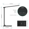 LT-T10 Black lampa biurkowa LED dotykowa | 12W | 3000-6500K | 7 poziomów ściemniania | 5 trybów świecenia-7833024