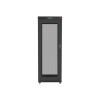 Szafa instalacyjna rack stojąca 19 cali 37U 800x1000 czarna drzwi perforowane LCD ( Flat pack) -7839527
