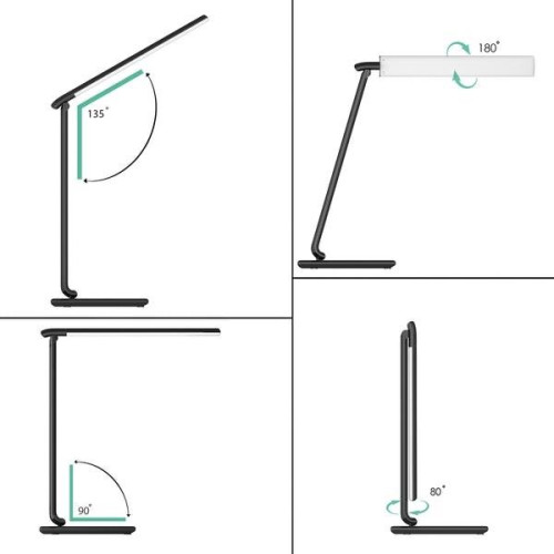 LT-T10 Black lampa biurkowa LED dotykowa | 12W | 3000-6500K | 7 poziomów ściemniania | 5 trybów świecenia-7833025