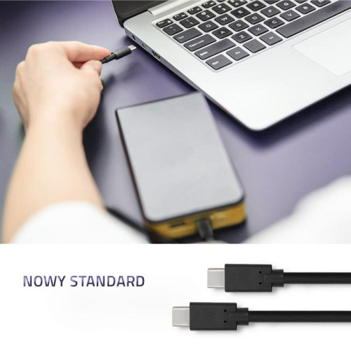 Kabel USB 3.1 typ C męski | USB 3.1 typ C męski | 1.4m | Czarny -7835530