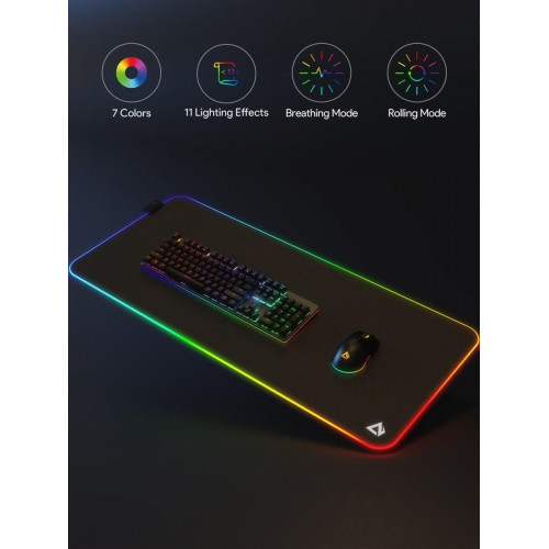 KM-P7 RGB XXL gamingowa podkładka pod mysz i klawiaturę | 900x400x4mm | wodoodporna | gumowany spód | aplikacja G-aim Control Center-7839018