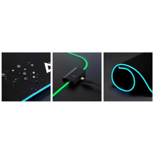 KM-P8 RGB M gamingowa podkładka pod mysz | 450x400x4mm | wodoodporna | gumowany spód | 11 efektów świetlnych -7839026