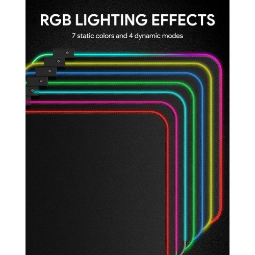 KM-P8 RGB M gamingowa podkładka pod mysz | 450x400x4mm | wodoodporna | gumowany spód | 11 efektów świetlnych -7839030