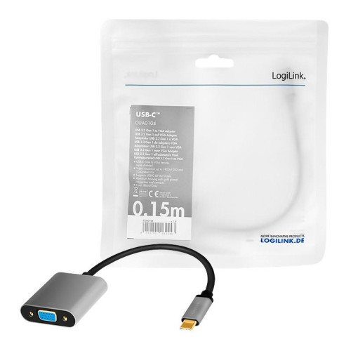Adapter USB-C do VGA, 1080p, aluminiowy 0.15m -7840268