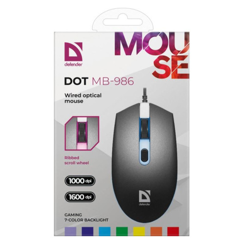 Mysz gamingowa DOT MB-986 optyczna 7 kolorów 1000dpi 4P -7843281