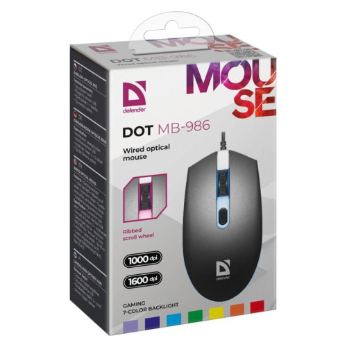 Mysz gamingowa DOT MB-986 optyczna 7 kolorów 1000dpi 4P -7843282