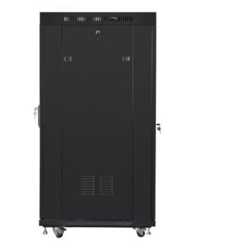 Szafa instalacyjna rack stojąca 19 cali 27u 800x1000 czarna drzwi szklane LCD (flat pack)-7843863