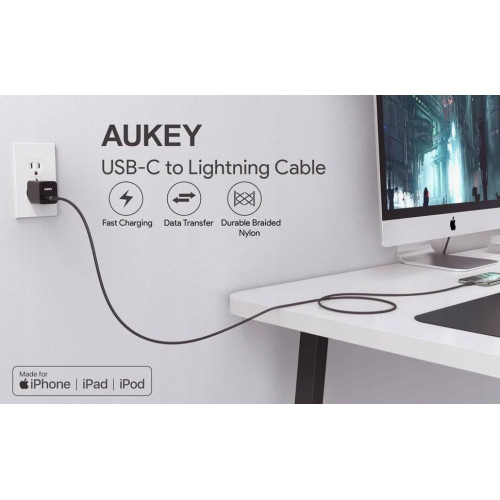 CB-CL03 Black nylonowy kabel Lightning-USB C | USB Power Delivery USB-PD | 2m | certyfikat MFi Apple-7844142
