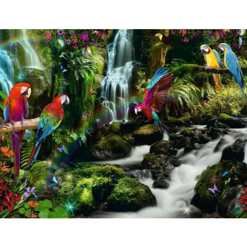 Puzzle 2000 elementów Papugi w dżungli-7846719