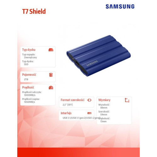 Dysk SSD T7 Shield 2TB USB 3.2, niebieski-7848346