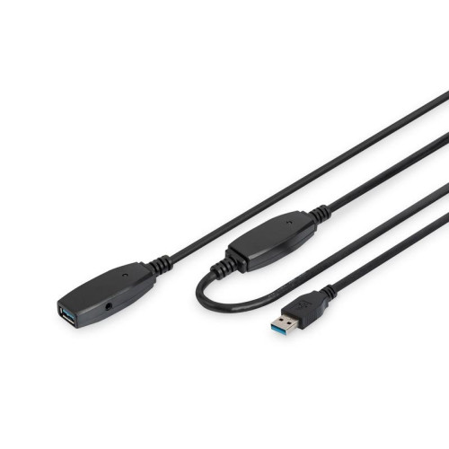 Kabel przedłużający USB 3.0 SuperSpeed Typ USB A/USB A M/Ż aktywny 20m Czarny-7849996