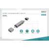 Czytnik kart 3-portowy USB Typ C/ USB 3.0 SuperSpeed SD Micro SD HQ aluminium Szary-7850007