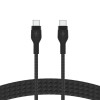 Kabel BoostCharge USB-C/USB-C silikonowy w oplocie 2m, czarny-7854881
