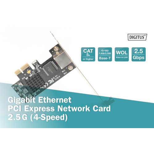 Karta sieciowa przewodowa PCI Express 1x RJ45 2.5 Gigabit Ethernet 10/100/1000/2500Mbps-7850036