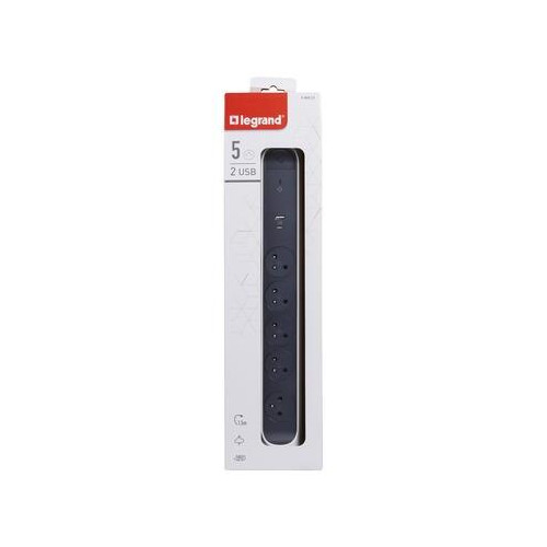Przedłużacz ochronny 5x2PZ +USB A/C 1,5m biało-czarny-7850279