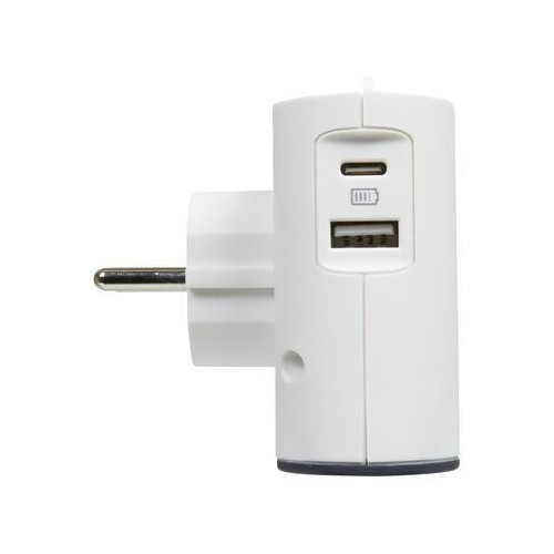 Rozgałęziacz 2x2P+USB AC Biało/czarny-7850286