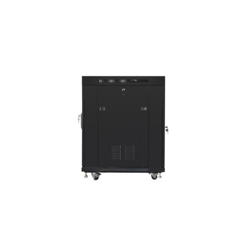 Szafa instalacyjna RACK stojąca 19 15U 800X1000 czarna drzwi szklane LCD (FLAT PACK) -7851850