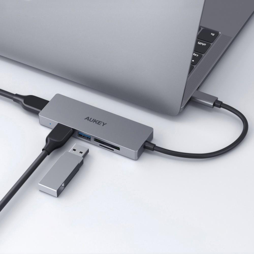 CB-C63 aluminiowy HUB USB-C | Ultra Slim | 4w1 | 3xUSB 3.1 | 1xMicroSD i SD-7852810