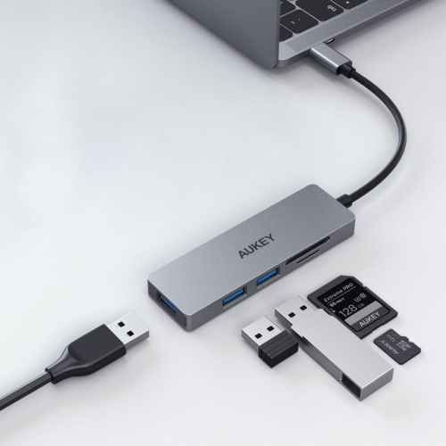 CB-C63 aluminiowy HUB USB-C | Ultra Slim | 4w1 | 3xUSB 3.1 | 1xMicroSD i SD-7852811