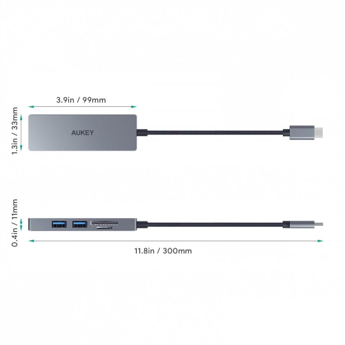 CB-C63 aluminiowy HUB USB-C | Ultra Slim | 4w1 | 3xUSB 3.1 | 1xMicroSD i SD-7852812