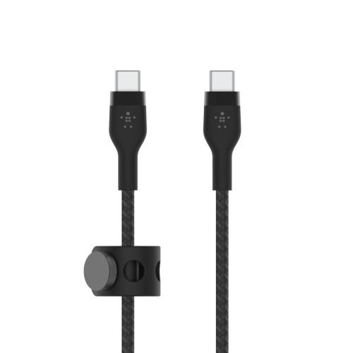 Kabel BoostCharge USB-C/USB-C silikonowy w oplocie 2m, czarny-7854879