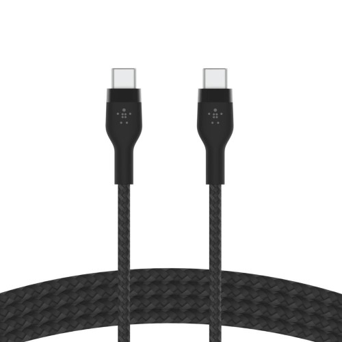 Kabel BoostCharge USB-C/USB-C silikonowy w oplocie 2m, czarny-7854881