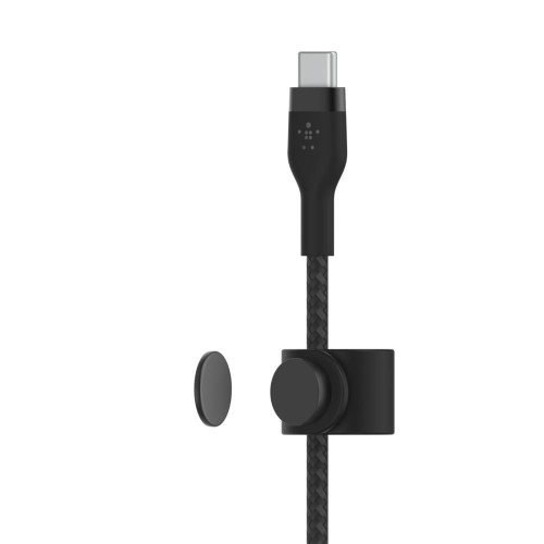 Kabel BoostCharge USB-C/USB-C silikonowy w oplocie 2m, czarny-7854883
