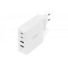 Uniwersalna 4-portowa ładowarka sieciowa 100W, 2x USB-C, 2x USB-A, PD 3.0 Biała-7866631