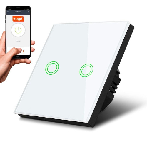 Dotykowy włącznik światła podwójny Wi-Fi SMART MCE714W Biały-7866012