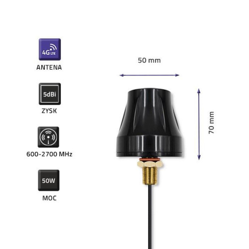 Antena 4G LTE dookólna DUAL | 5dBi | Zewnętrzna-7871381