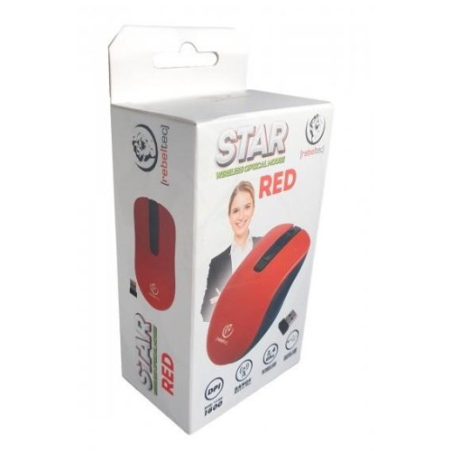 Mysz bezprzewodowa Rebeltec STAR red 800/1000/1600 DPI -7874570