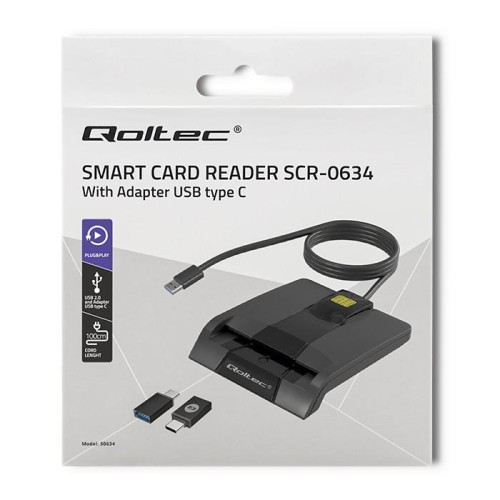 Inteligentny czytnik chipowych kart ID SCR-0634 | USB typu C-7874625