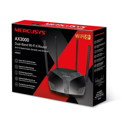 Router Mercusys MR80X WiFi 6 AX3000 3LAN 1WAN-7878545