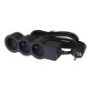 Listwa zasilająca extra płaska 16A 3680W 3x2P+Z z przewodem 1.5 m - Czarno-ciemnoszara-7884668