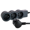 Listwa zasilająca extra płaska 16A 3680W 3x2P+Z z przewodem 1.5 m - Czarno-ciemnoszara-7884670