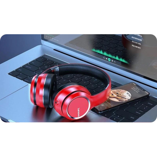 Słuchawki nauszne bluetooth HD200 Czerwone-7880658