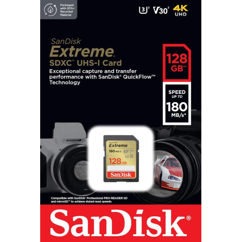 Karta pamięci Extreme SDXC 128GB 180/90 MB/s V30 UHS-I U3-7881365